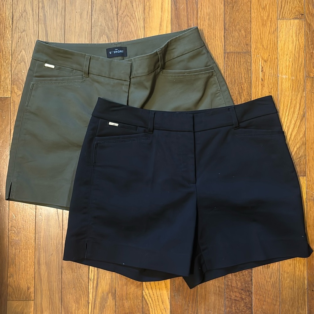 WHBM 5” shorts. 1 black and 1 green